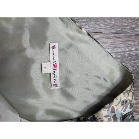 Nanette Lepore SZ 2 Multicolored Purple/Green Cap Sleeve 100% Silk Women's Top - Picture 8 of 8